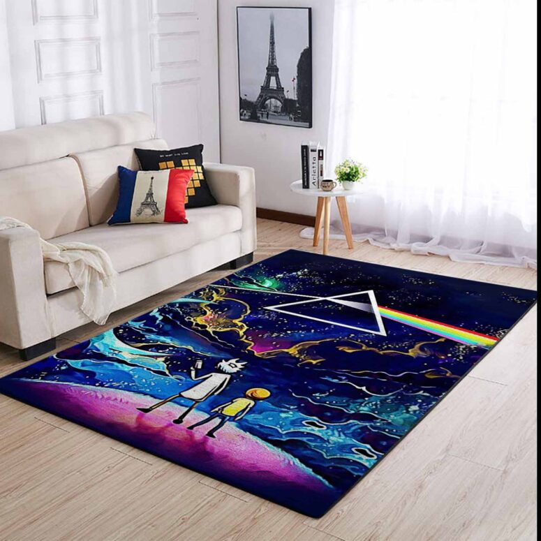 Rick and Morty The Dark Side Of The Moon Pink Floyd Rug
