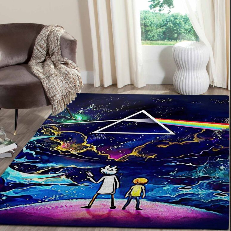 Rick and Morty The Dark Side Of The Moon Pink Floyd Rug