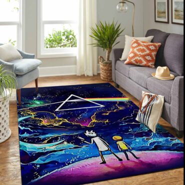 Rick and Morty The Dark Side Of The Moon Pink Floyd Rug