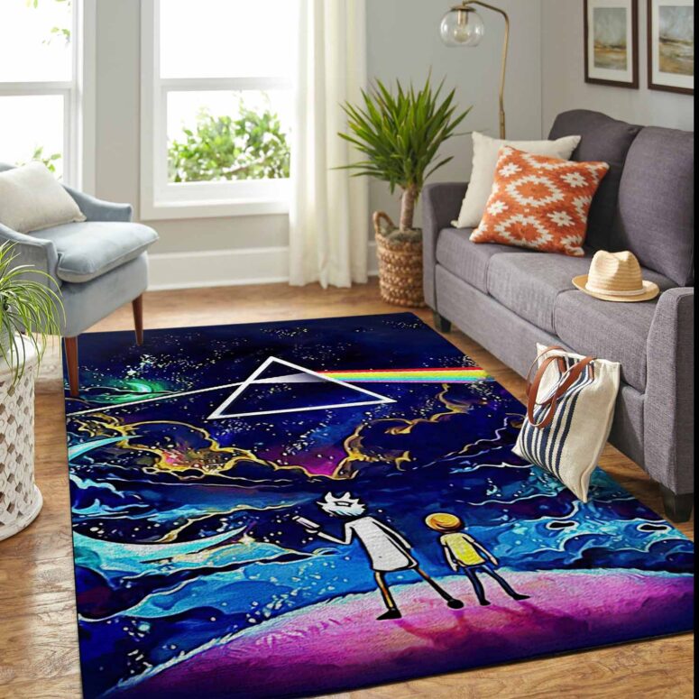 Rick and Morty The Dark Side Of The Moon Pink Floyd Rug