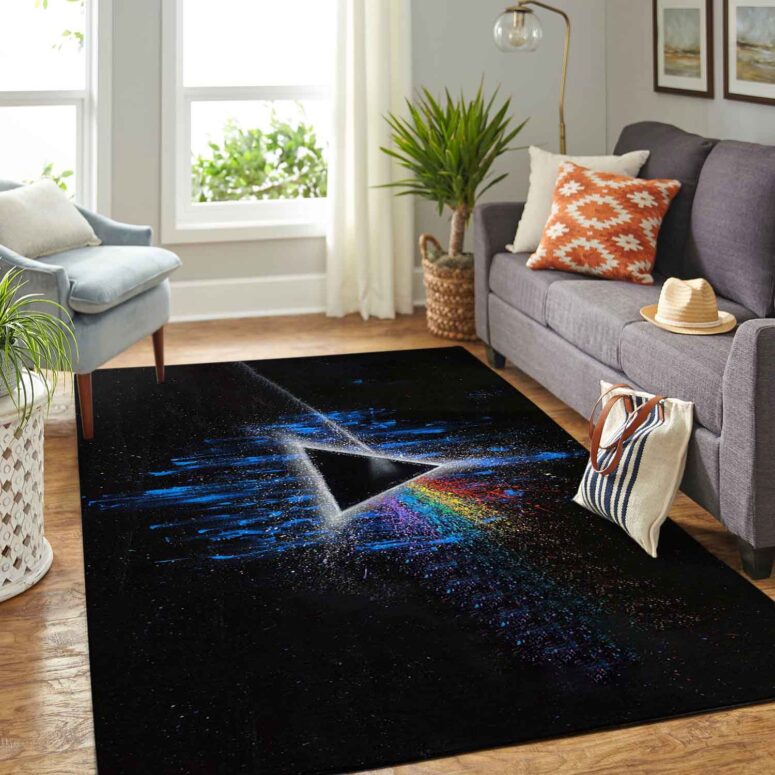 Pink Floyd Dark Side Of Moon Art Blue Rug Pink Floyd Dark Side Of Moon Art Blue Rug