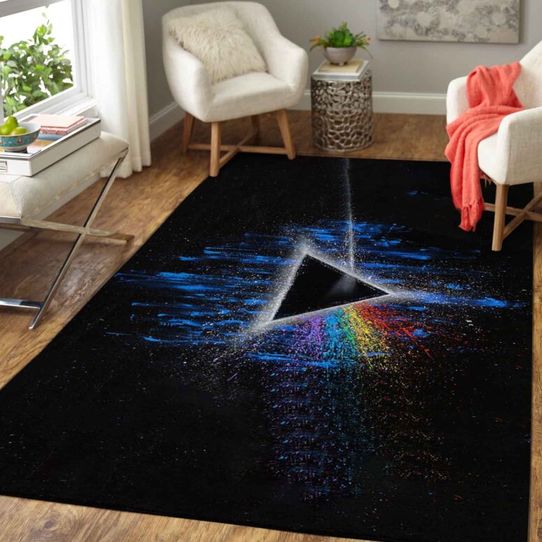Pink Floyd Dark Side Of Moon Art Blue Rug Pink Floyd Dark Side Of Moon Art Blue Rug