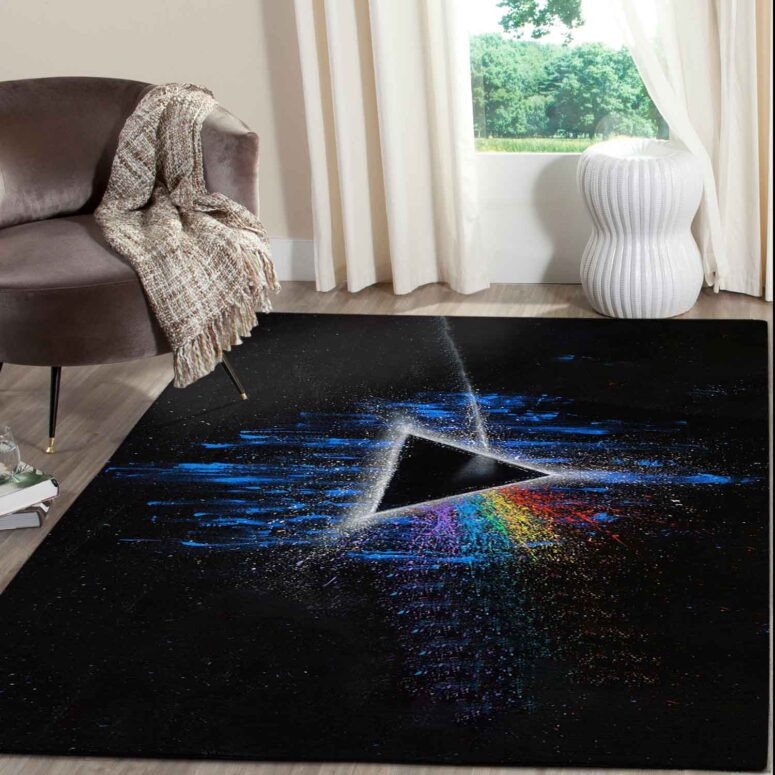 Pink Floyd Dark Side Of Moon Art Blue Rug Pink Floyd Dark Side Of Moon Art Blue Rug