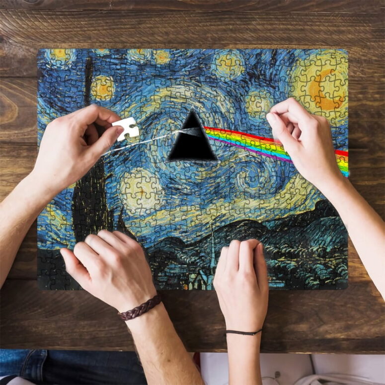Starry Night Dark Side Of The Moon Van Gogh Wooden Pink Floyd Puzzle Starry Night Dark Side Of The Moon Van Gogh Wooden Pink Floyd Puzzle