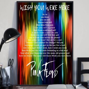 Wish you were here lyric Coloful Artwork Pink Floyd Canvas