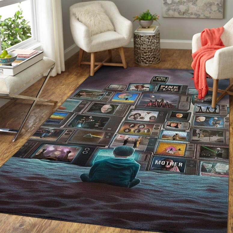 Boy Watching PinkFloyd Show Rug Boy Watching PinkFloyd Show Rug