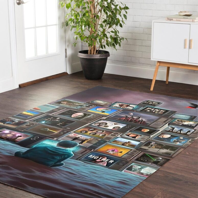Boy Watching PinkFloyd Show Rug Boy Watching PinkFloyd Show Rug