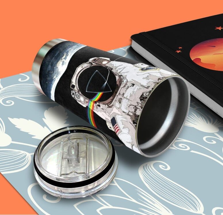 Dark Side Of The Moon Astronaut Stainless Steel Pink Floyd Tumbler Cup Dark Side Of The Moon Astronaut Stainless Steel Pink Floyd Tumbler Cup