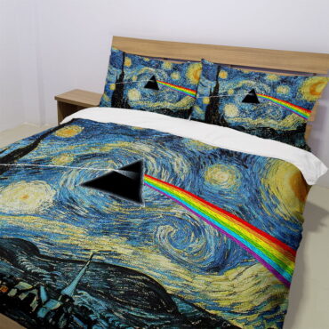 Starry Night Dark Side Of The Moon Van Gogh Pink Floyd Bedding Set
