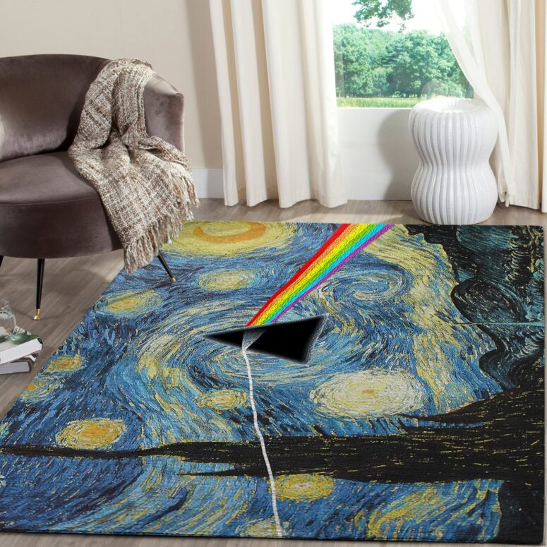 Starry Night Dark Side Of The Moon Van Gogh Pink Floyd Rug