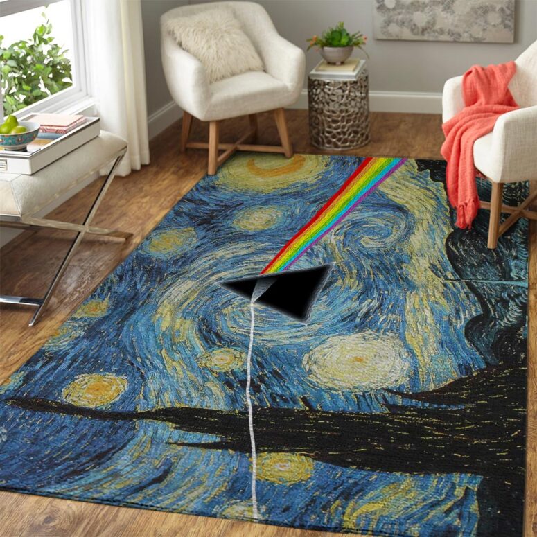 Starry Night Dark Side Of The Moon Van Gogh Pink Floyd Rug