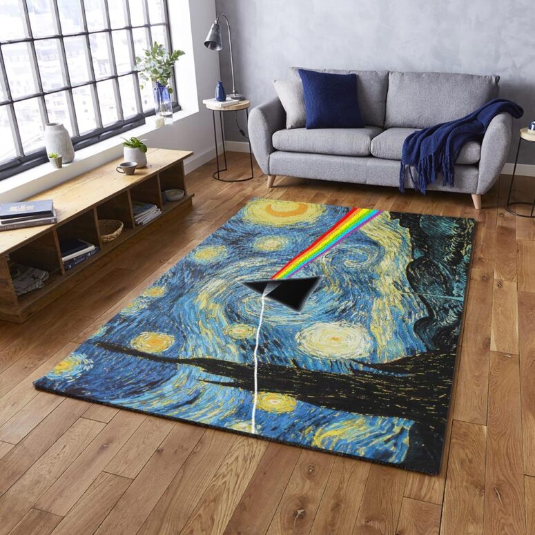 Starry Night Dark Side Of The Moon Van Gogh Pink Floyd Rug