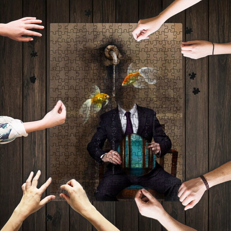 Swimming In A Fish Bowl Pink Floyd Wooden Puzzle