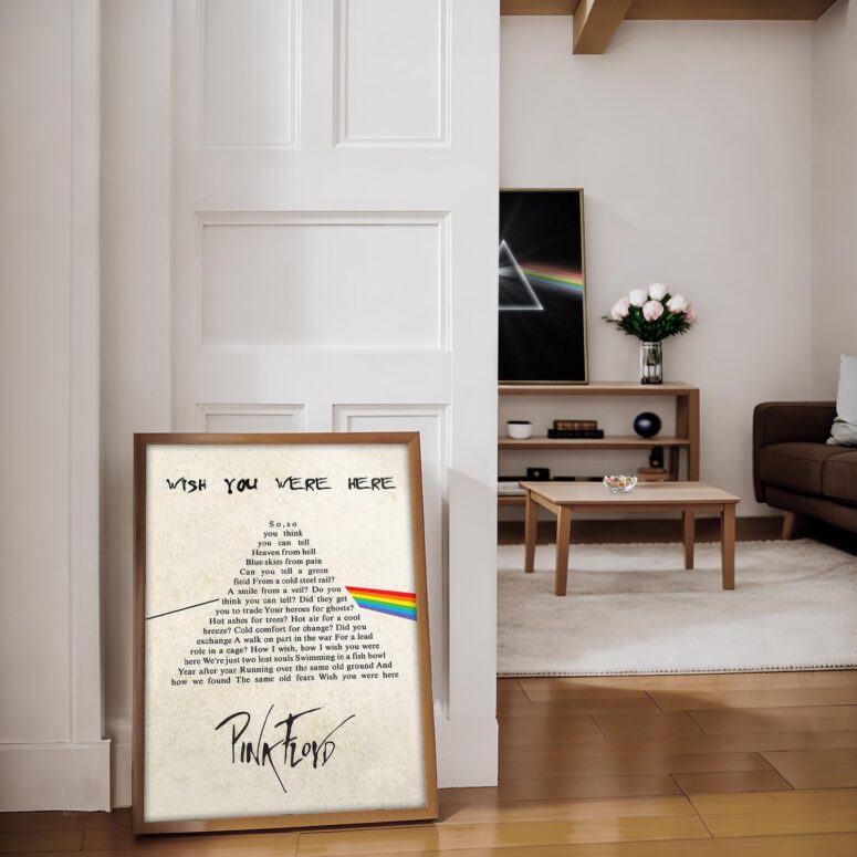 Wish you were here lyric DSOTM Artwork Pink Floyd Poster Wish you were here lyric DSOTM Artwork Pink Floyd Poster