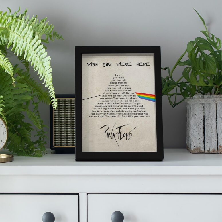 Wish you were here lyric DSOTM Artwork Pink Floyd Poster Wish you were here lyric DSOTM Artwork Pink Floyd Poster