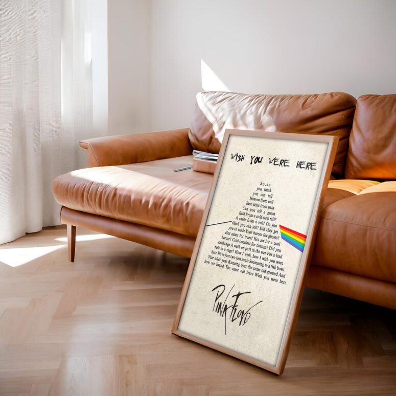 Wish you were here lyric DSOTM Artwork Pink Floyd Poster Wish you were here lyric DSOTM Artwork Pink Floyd Poster