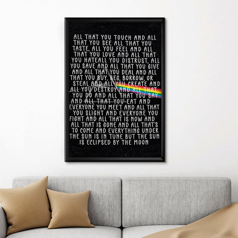 All that you touch and all that you see - Eclipse Lyrics - Pink Floyd Canvas