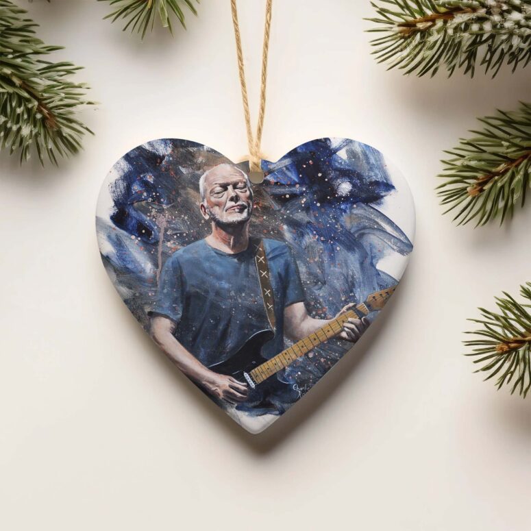 David Gilmour Oil Painting - Pink Floyd Ceramic Ornament