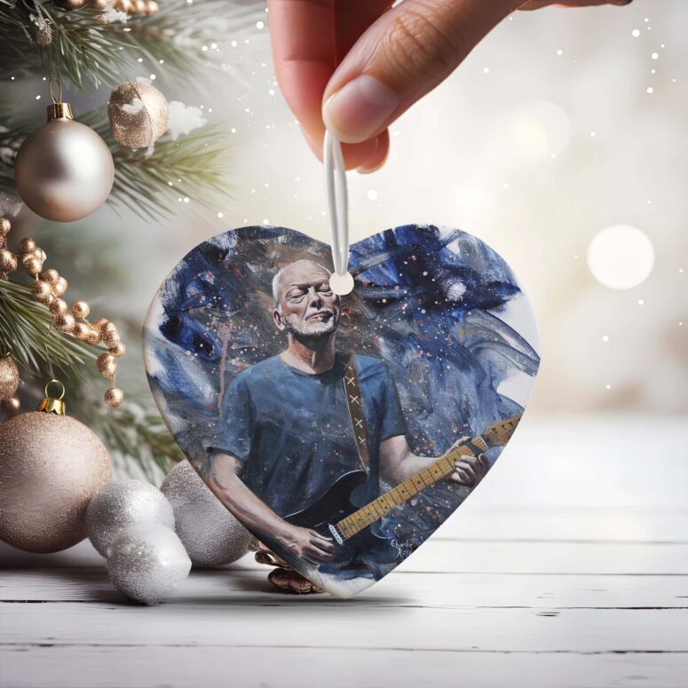 David Gilmour Oil Painting - Pink Floyd Ceramic Ornament