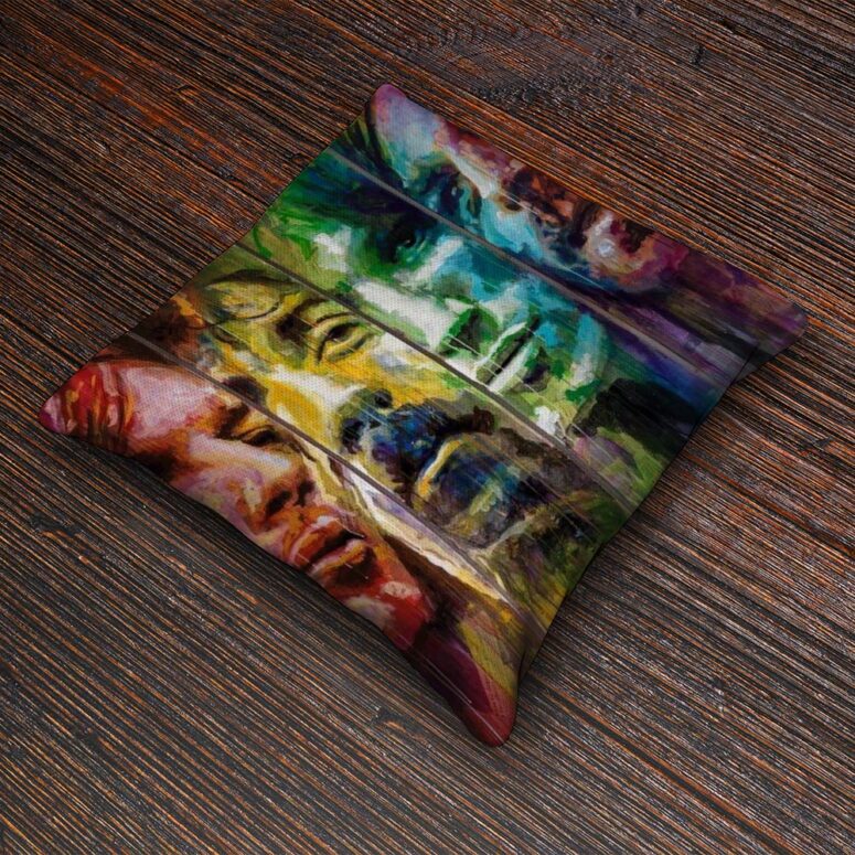 Pink Floyd Band Water Color Drawing Art Pillow