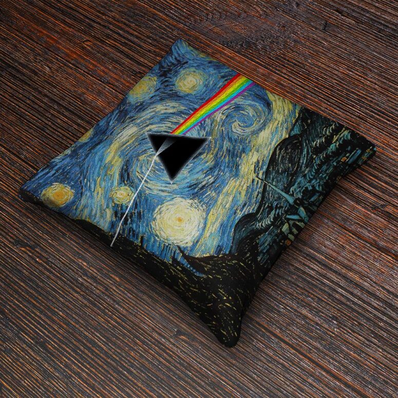 Starry Night Dark Side Of The Moon Van Gogh Pink Floyd Cushion Pillow Starry Night Dark Side Of The Moon Van Gogh Pink Floyd Cushion Pillow