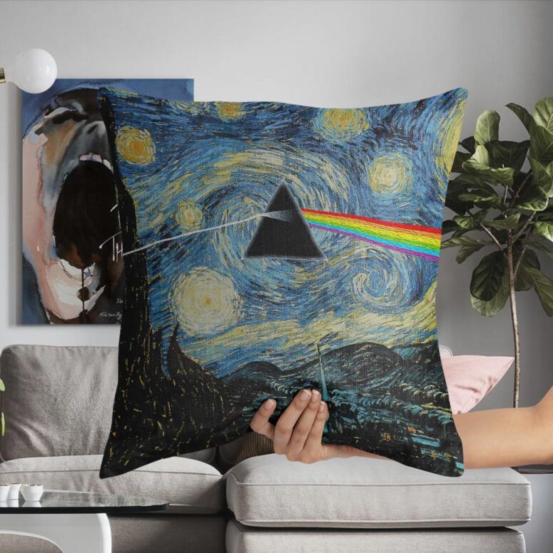 Starry Night Dark Side Of The Moon Van Gogh Pink Floyd Cushion Pillow Starry Night Dark Side Of The Moon Van Gogh Pink Floyd Cushion Pillow