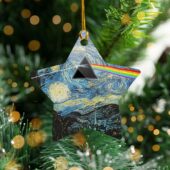 Starry Night Dark Side Of The Moon Van Gogh - Pink Floyd Ceramic Ornament
