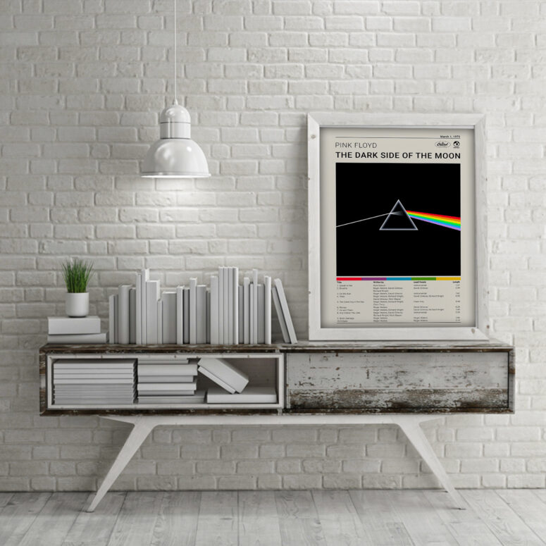 The Dark Side of the Moon Album Cover Songlist - Pink Floyd Canvas