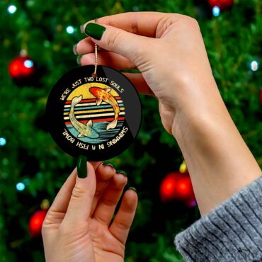 We're Just Two Lost Souls Swimming in A Fish Bowl - Pink Floyd Ceramic Ornament