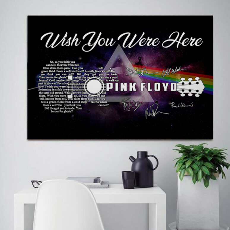 Wish You Were Here With Guitar And Signatures Pink Floyd Canvas Wish You Were Here With Guitar And Signatures Pink Floyd Canvas