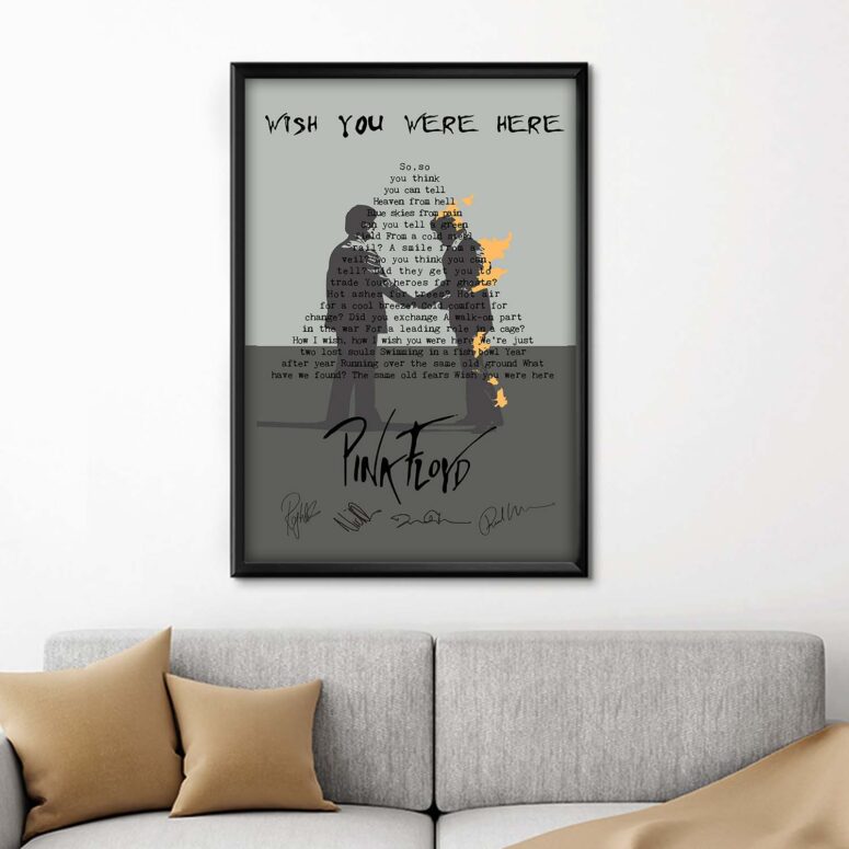 Wish You Were Here With Signatures Pink Floyd Canvas Wish You Were Here With Signatures Pink Floyd Canvas