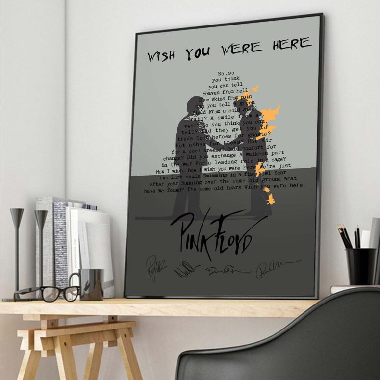 Wish You Were Here With Signatures Pink Floyd Canvas Wish You Were Here With Signatures Pink Floyd Canvas