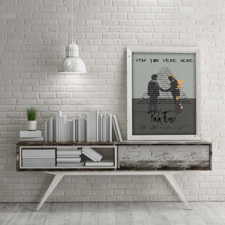 Wish You Were Here With Signatures Pink Floyd Canvas Wish You Were Here With Signatures Pink Floyd Canvas