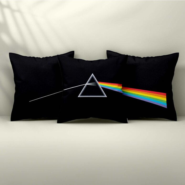 Dark Side Of The Moon Set 3  Pink Floyd Cushion Pillow