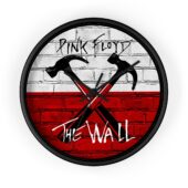 Pink Floyd The Wall Red White Frame Clock 1 - OtherBrick