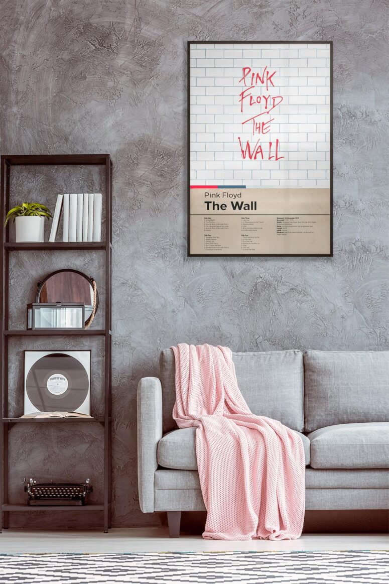 The Wall Album List Art Pink Floyd Canvas