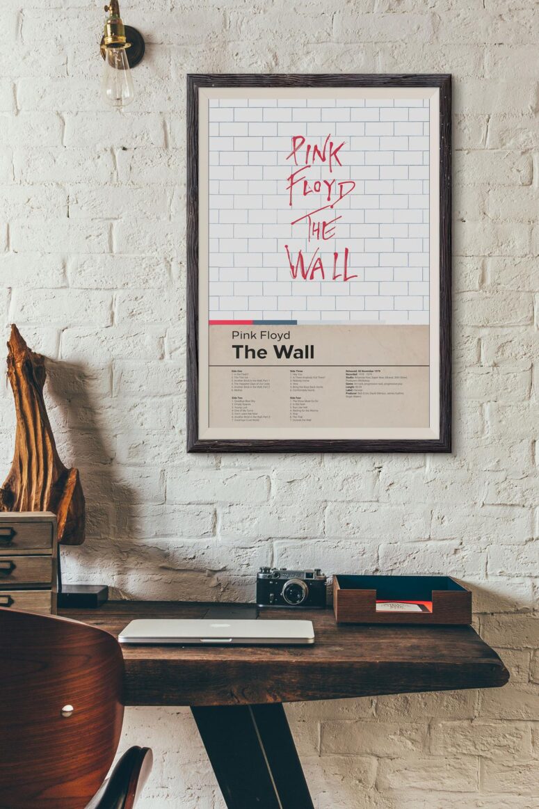 The Wall Album List Art Pink Floyd Canvas