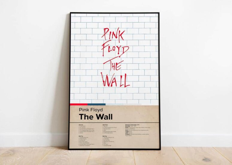 The Wall Album List Art Pink Floyd Canvas