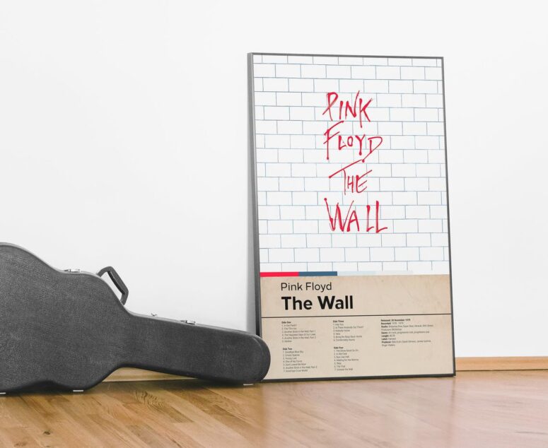 The Wall Album List Art Pink Floyd Canvas
