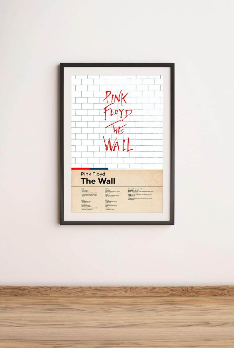 The Wall Album List Art Pink Floyd Canvas