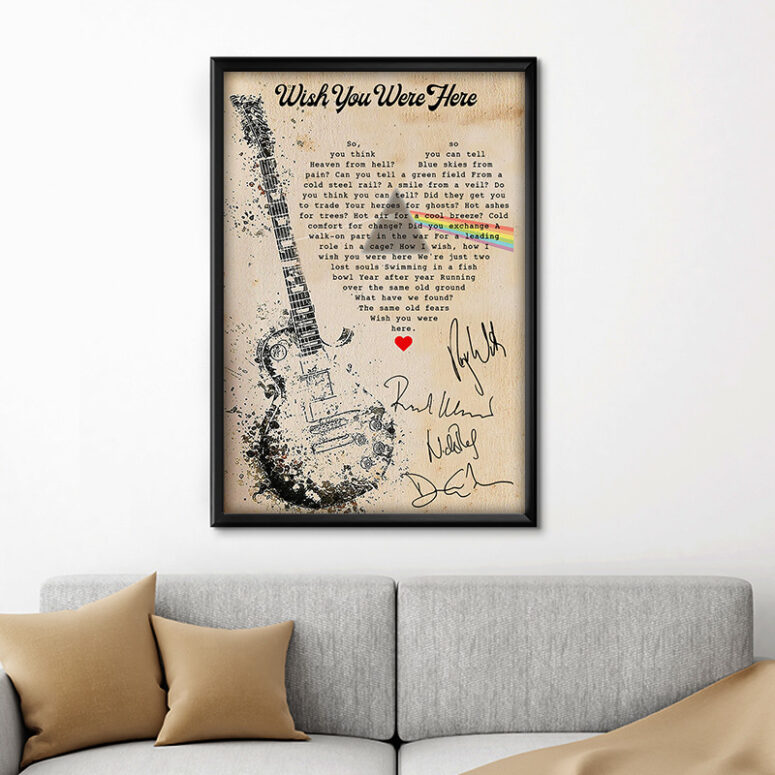 Wish You Were Here - Pink Floyd Lyrics Canvas Wish You Were Here - Pink Floyd Lyrics Canvas