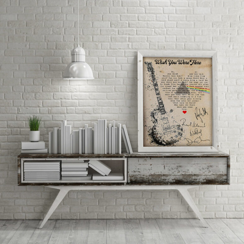 Wish You Were Here - Pink Floyd Lyrics Canvas Wish You Were Here - Pink Floyd Lyrics Canvas