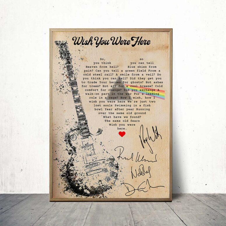 Wish You Were Here - Pink Floyd Lyrics Canvas Wish You Were Here - Pink Floyd Lyrics Canvas