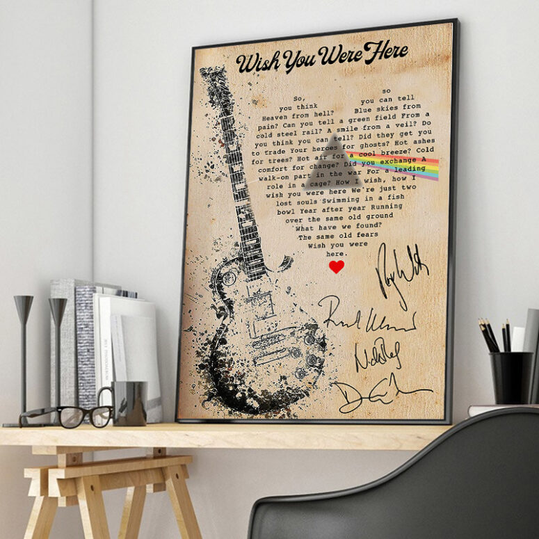 Wish You Were Here - Pink Floyd Lyrics Canvas Wish You Were Here - Pink Floyd Lyrics Canvas