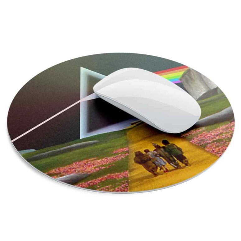 Dark Side of the Rainbow - Wizard of Oz at The Logan Theatre - Pink Floyd Mouse Desk Pad