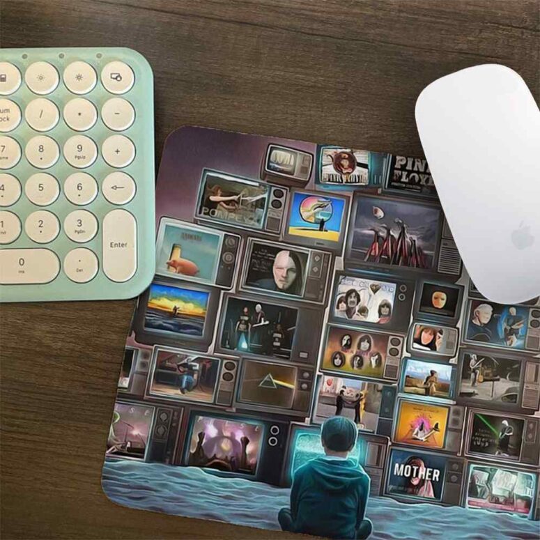 Boy Watching Pink Floyd Show - Pink Floyd Mouse Desk Pad