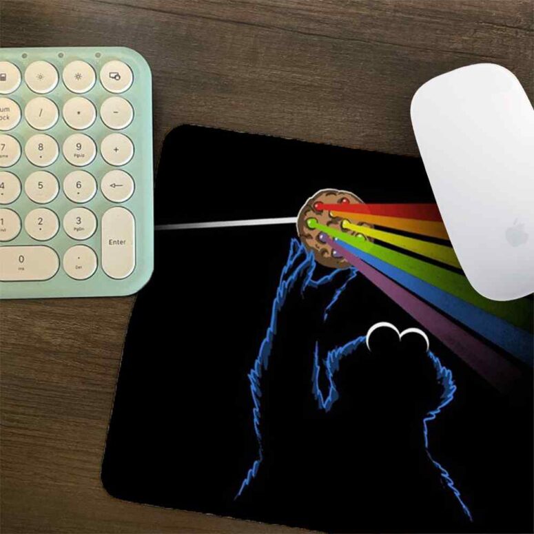 Pink Floyd Dark Side of the Moon Black Cookie Monster - Pink Floyd Mouse Desk Pad