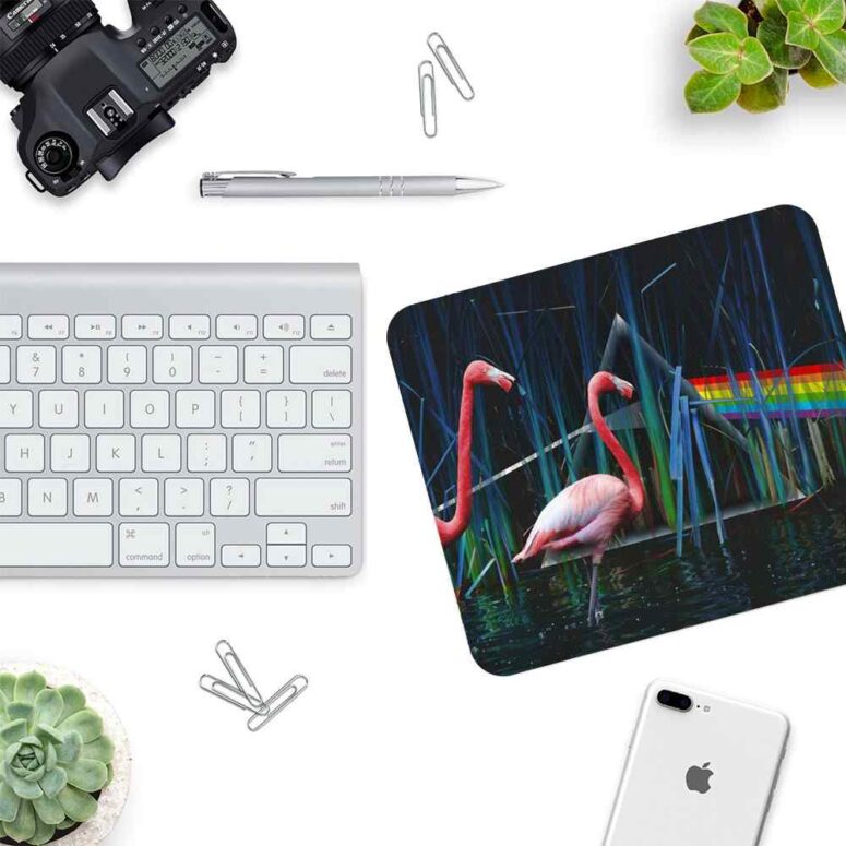Flamingo Dark Side Of The Moon - Pink Floyd Mouse Desk Pad