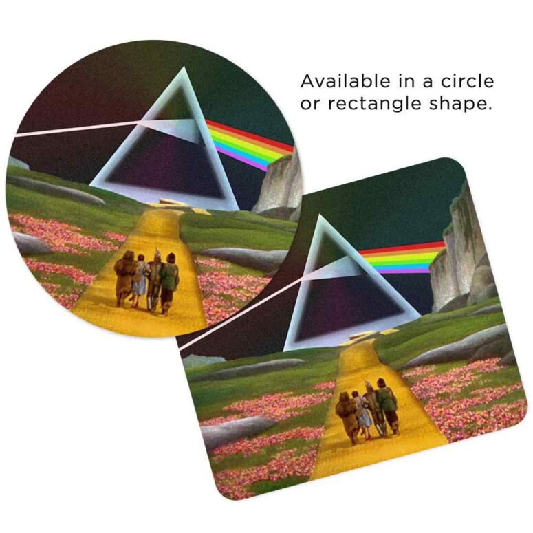 Dark Side of the Rainbow - Wizard of Oz at The Logan Theatre - Pink Floyd Mouse Desk Pad
