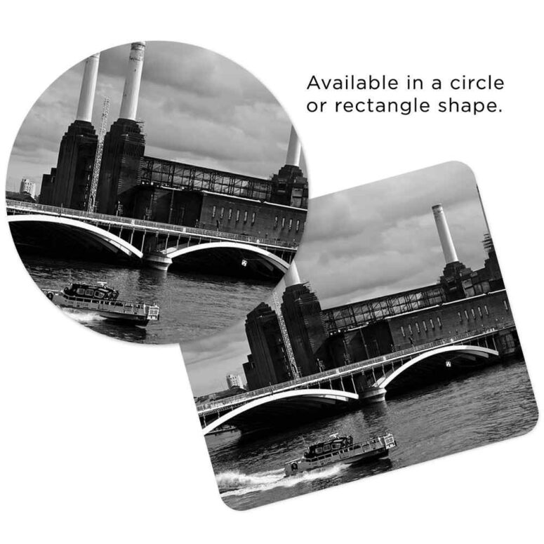 Pink Pig Over Battersea 3 Black & White - Pink Floyd Mouse Desk Pad